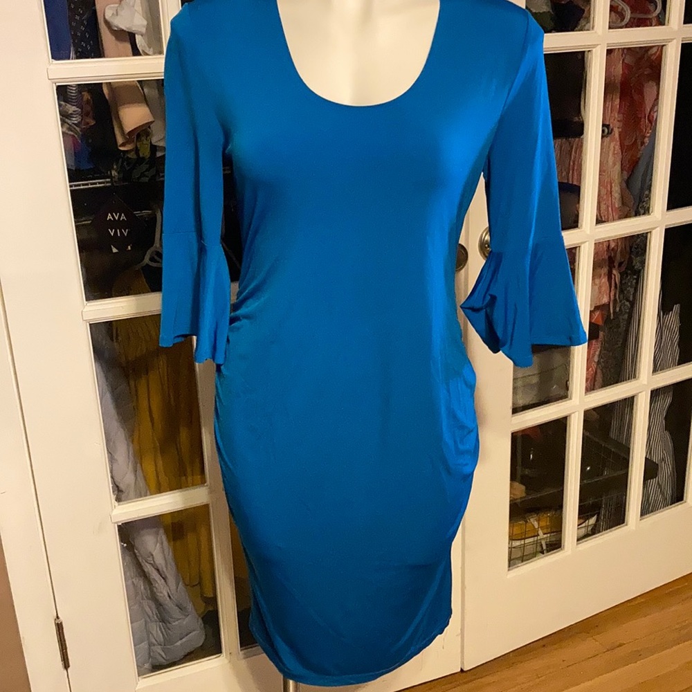 Sexy turquoise midi dress